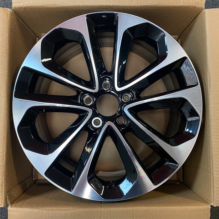 18" Single New Machined Black Wheel For 2013-2015 Honda Accord OEM Quality Factory Alloy Rim