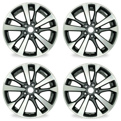 Set of 4 New 18" 18X7.5 Alloy Wheels for NISSAN Altima 2016 2017 Machined Grey OEM Quality Replacement Rim