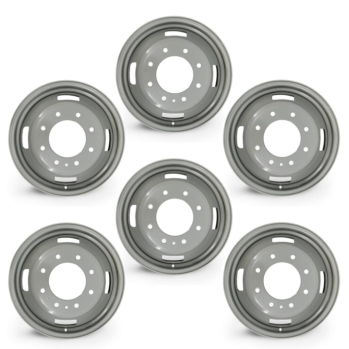 17" Set of 6 New 17x6.5 Dually Steel Wheel for 2005-2022 FORD F350 Super Duty OEM Quality Replacement Rim