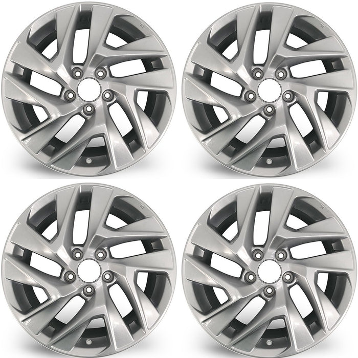17" SET OF 4 17x7 Alloy Twisted Spoke Wheels For HONDA CR-V 2015-2016 SILVER OEM Quality Replacement Rim