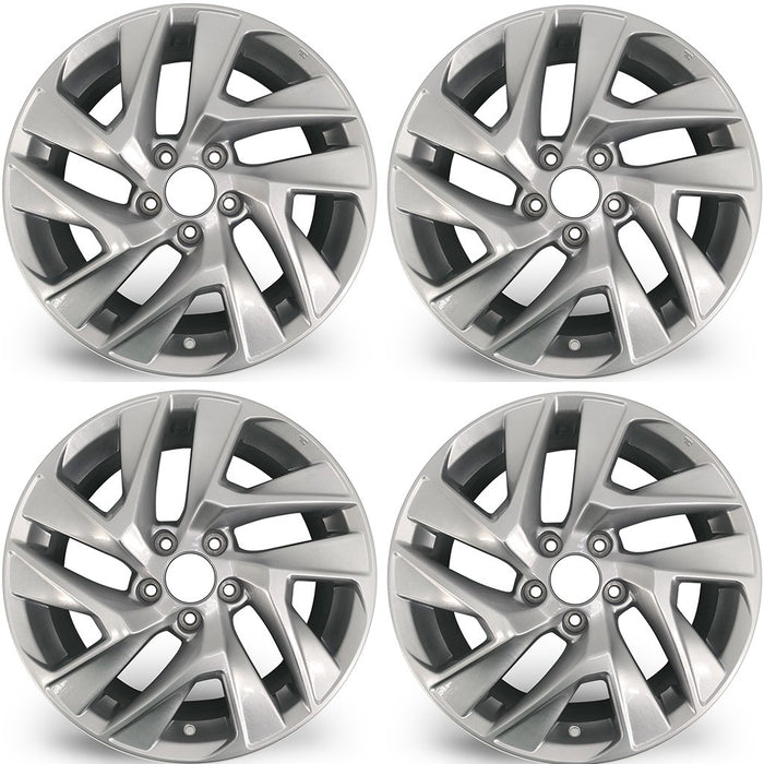 17" SET OF 4 17x7 Alloy Twisted Spoke Wheels For HONDA CR-V 2015-2016 SILVER OEM Quality Replacement Rim