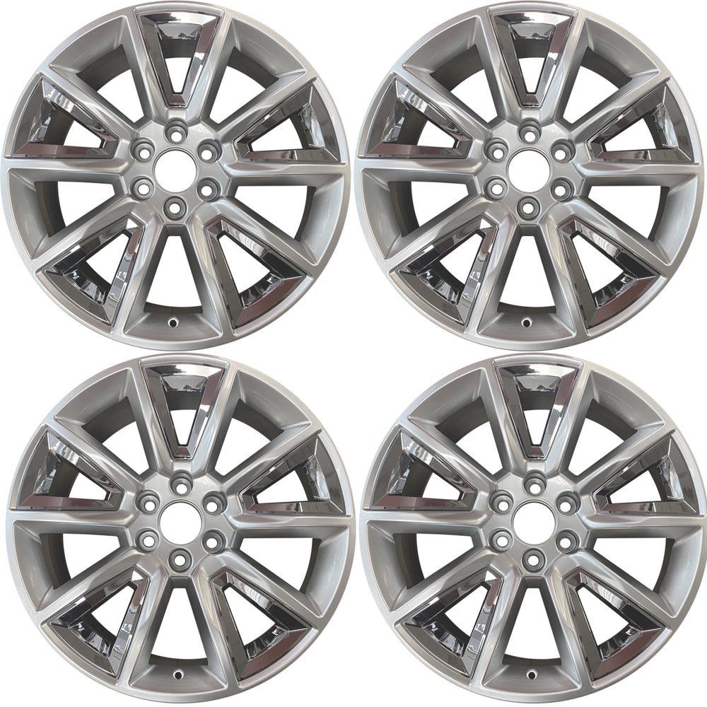 Set of 4 Brand New 22" 22x9 Grey Alloy Wheels For 2015-2020 GMC Chevrolet Sierra Silverado 1500 Suburban Tahoe OEM Quality Replacement Rim