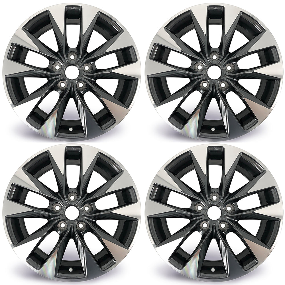 17" Set of 4 New 17x6.5 Alloy Wheels For Nissan Sentra 2016-2019 Machined Grey OEM Quality Replacement Rim