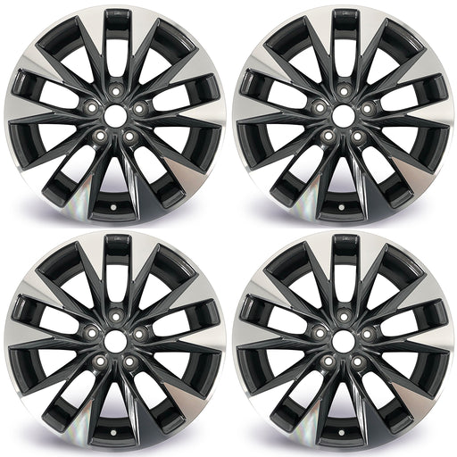 17" Set of 4 New 17x6.5 Alloy Wheels For Nissan Sentra 2016-2019 Machined Grey OEM Quality Replacement Rim