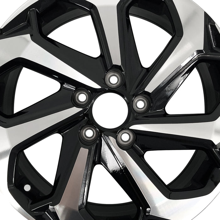 17" Brand New Single 17x7.5 Alloy Wheel for Honda Accord 2016 2017 Machined Black OEM Quality Replacement Rim