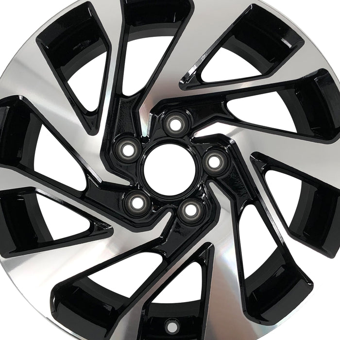 16" 16X7 Brand New Single Alloy Wheel for Honda Civic 2016-2021 Machined BLACK OEM Quality Replacement Rim