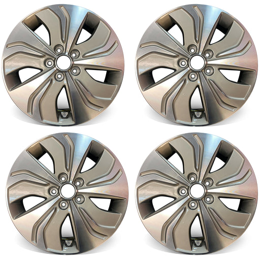 Set of 4 17" 17x6.5 Machined Grey Alloy Wheels for Hyundai Sonata 2013 2014 2015 OEM Quality Replacement Rim