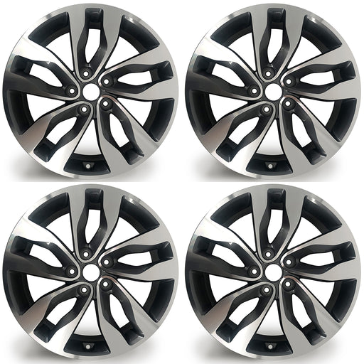 18" Set of 4 New 18x7.5 Alloy Wheels for Kia Optima 2014-2015 Machined GREY OEM Quality Replacement Rim