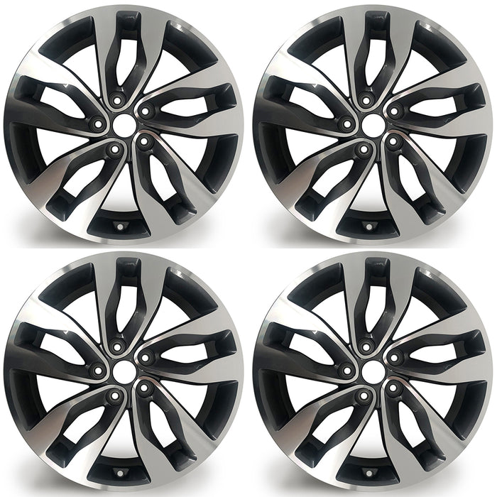 18" Set of 4 New 18x7.5 Alloy Wheels for Kia Optima 2014-2015 Machined GREY OEM Quality Replacement Rim