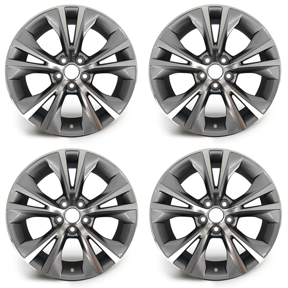 SET OF 4 Brand New 18" 18x7.5 Alloy Wheels For Toyota Hinghlander 2014-2019 Machined Gray OEM Quality Replacement Rim