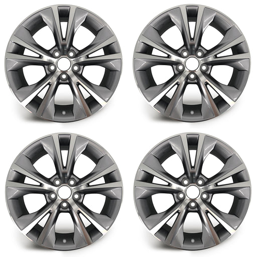 SET OF 4 Brand New 18" 18x7.5 Alloy Wheels For Toyota Hinghlander 2014-2019 Machined Gray OEM Quality Replacement Rim