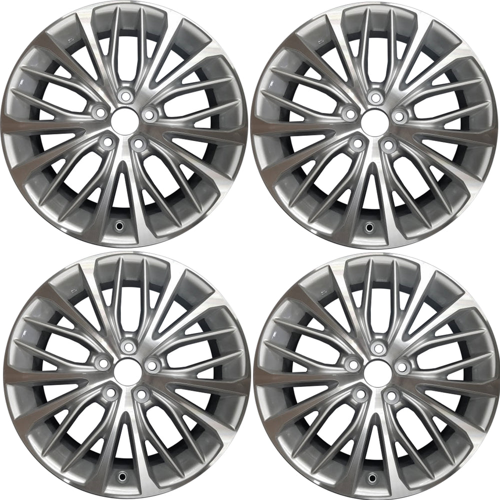 18" 18x8 Set of 4 New Machined Silver Alloy Wheels For 2018-2022 Toyota Camry OEM Quality Replacement Rim