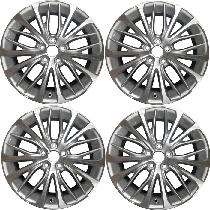 18" 18x8 Set of 4 New Machined Silver Alloy Wheels For 2018-2022 Toyota Camry OEM Quality Replacement Rim