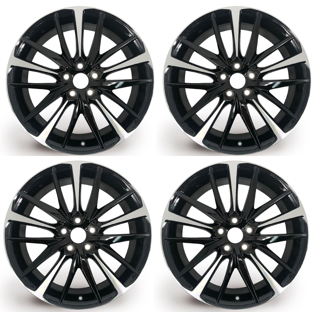 19" 19x8 SET OF 4 New Alloy Wheels For TOYOTA CAMRY 2018-2021 Machined Black OEM Quality Replacement Rim