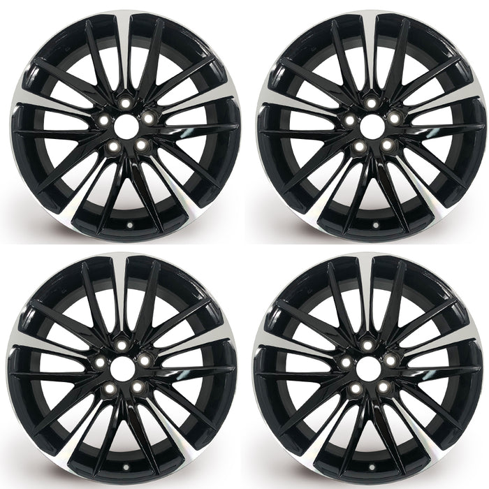 19" 19x8 SET OF 4 New Alloy Wheels For TOYOTA CAMRY 2018-2021 Machined Black OEM Quality Replacement Rim