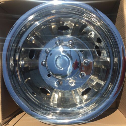 FORD F450 F550 19.5" 2005-2021 Stainless Dually Wheel Simulators FORD on 10 lugs