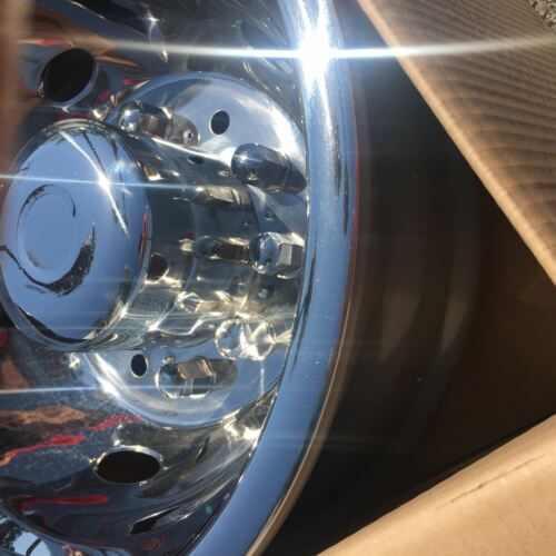 FORD F450 F550 19.5" 2005-2021 Stainless Dually Wheel Simulators FORD on 10 lugs